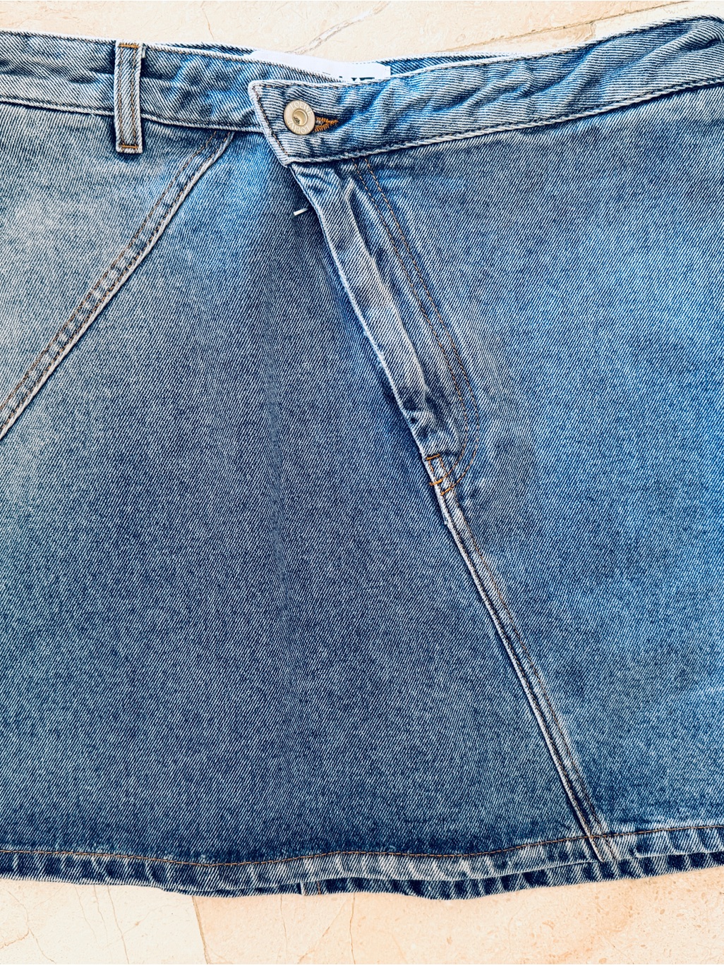 Loewe Light Blue Denim Skirt With Embroidered Pocket